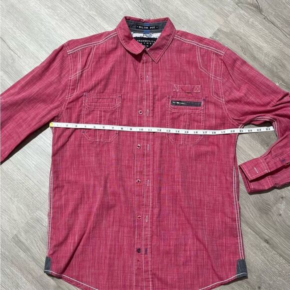 Tranquility & Mayhem Mens Button Down Medium Slim Fit - Picture 4 of 13
